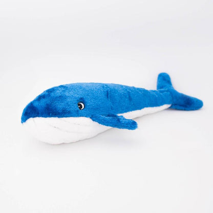 Jigglerz Blue Whale Plush Dog Toy