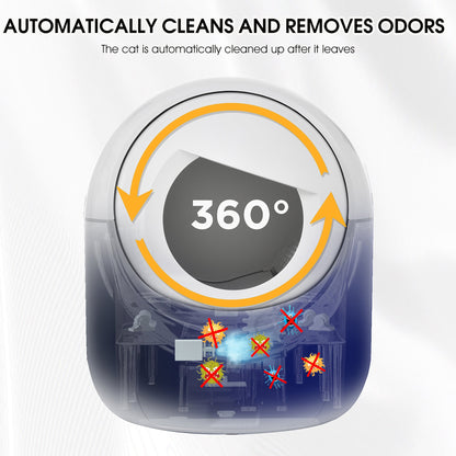 Intelligent cat litter box, automatically eliminates odors, application control, supports multiple cats with 5G and 2.4G WiFi at Purrfect Pet Kingdom