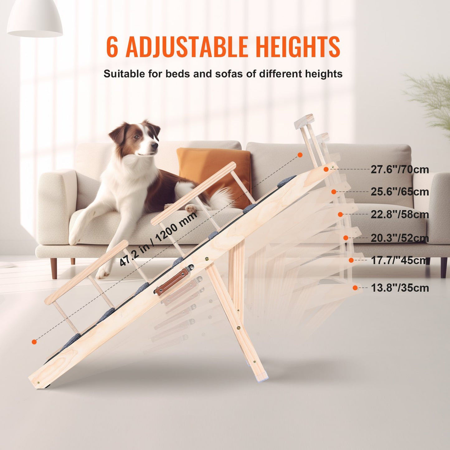 PawHut Extra Long Dog Car Ramp - Non-Slip Folding Pet Ladder