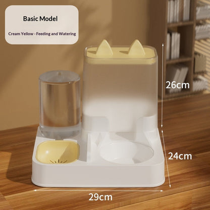 Automatic Cat Food Feeder And Water Dispenser Combo Bowl For