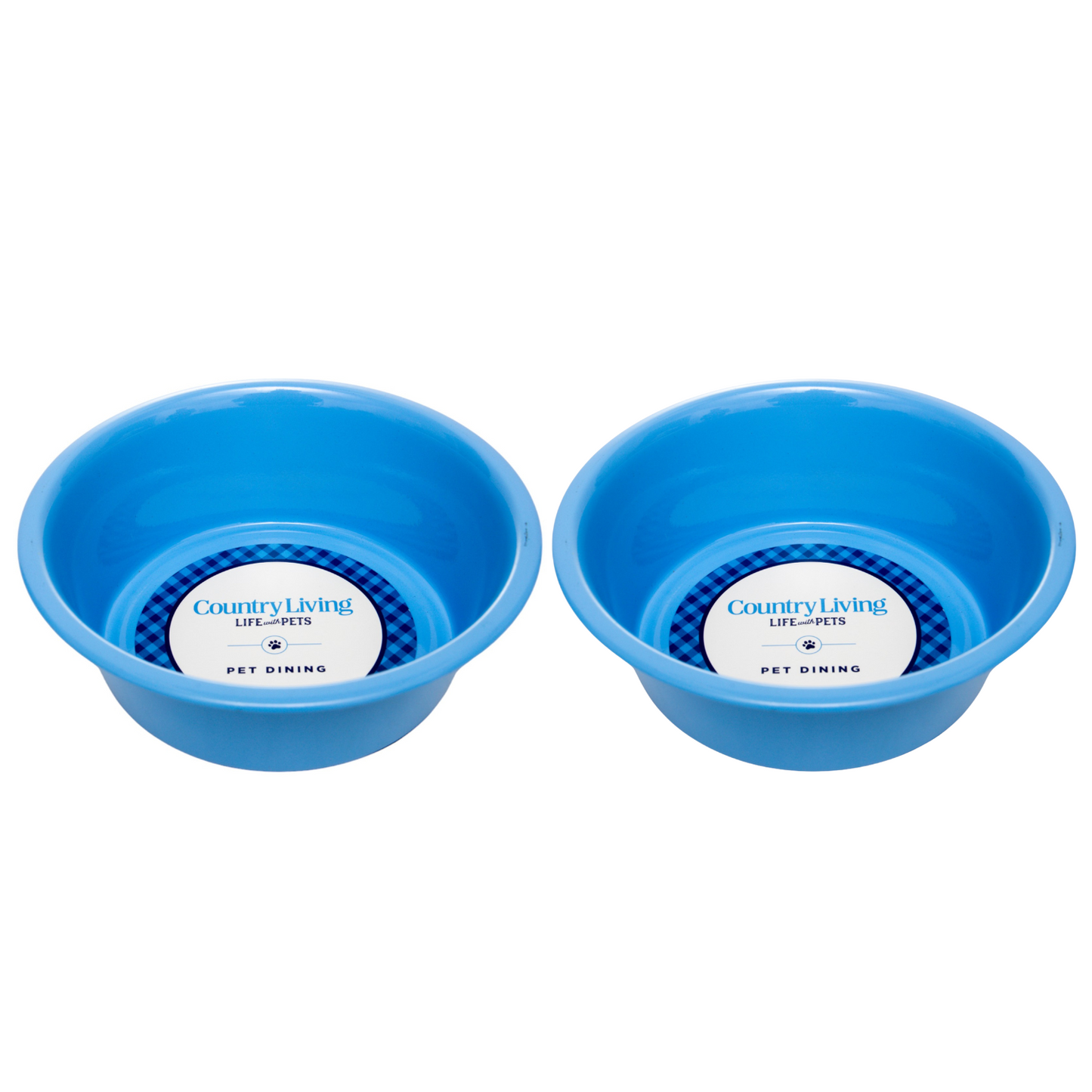 Dog Cat Country Living Coated Steel Heavy Bowls 2pc