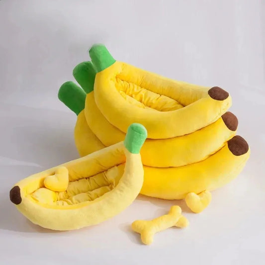 Pet Bed - Washable Banana Shaped Kennel for Small Dogs & Cats