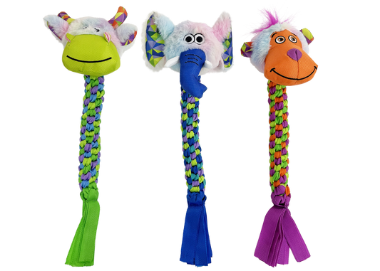 Multipet Braided Rope Animals - Assorted Animals 15"