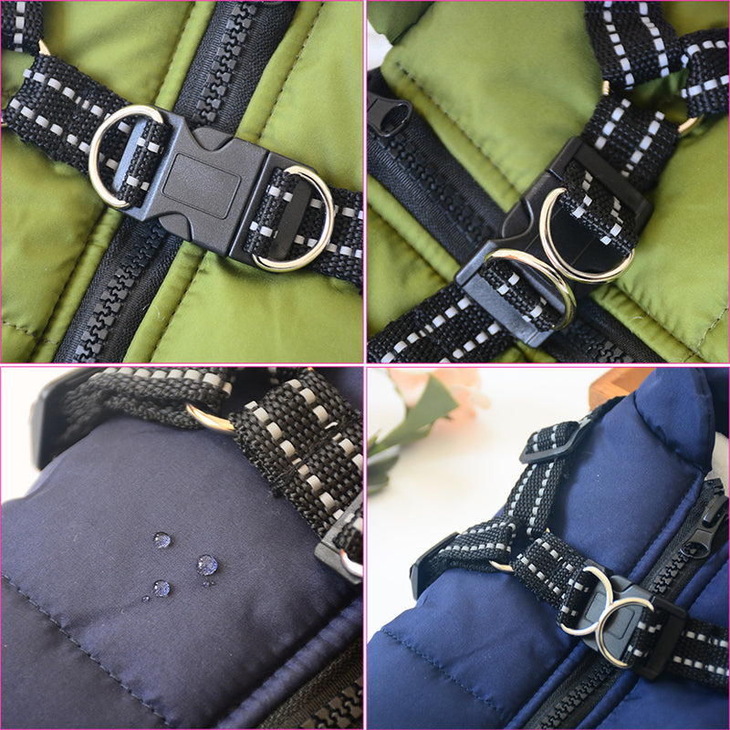 Waterproof Winter Dog Coat - Warm Jacket with Built-in Harness