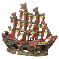 Deco-Replicas Striped Pirate Ship Aquarium Ornament
