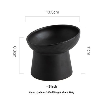 Oblique Mouth High Foot Candy Color Cat Bowl