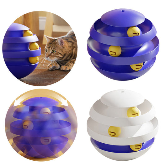 3 Layers Cat Toy Interactive Tower Turntable Toys Cat