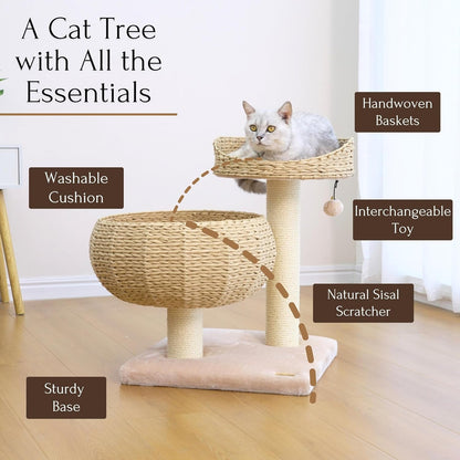 Eco-Friendly Cozy Cat Tree for Play and Rest by PetPals