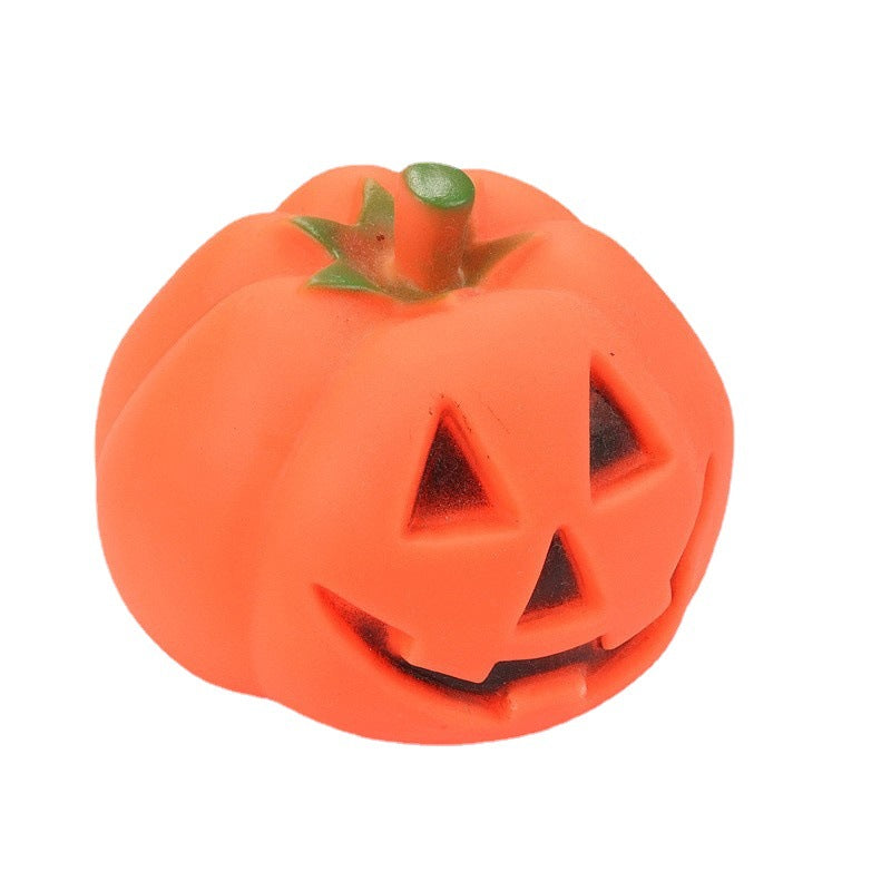 Halloween Pumpkin Toy for Pets - Interactive Rubber Toy with Sound for Dogs to Chew and Play