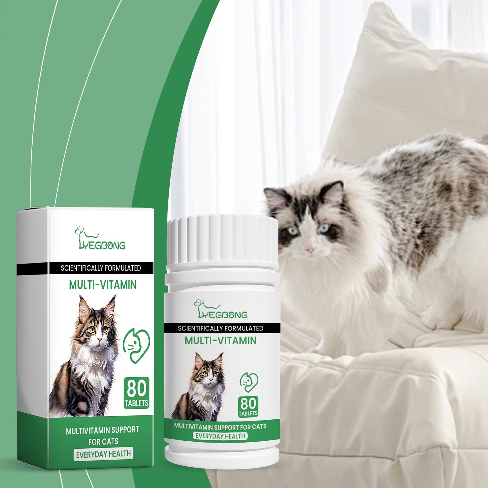 Pet Cat Multivitamin Tablets, Cats Supplement Vitamin Micronutrient Nutritional Supplements - Purrfect Pet Kingdom