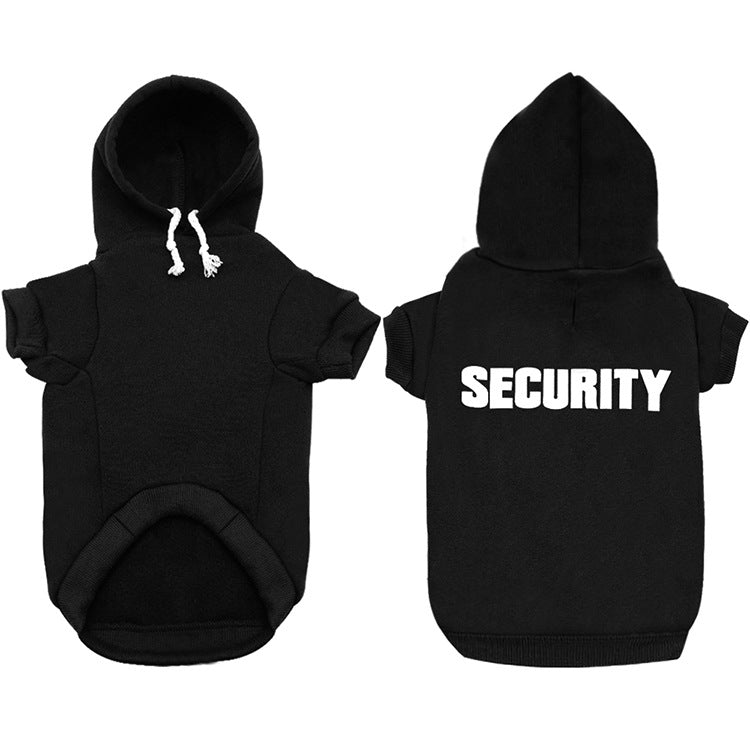 New pet hoodie, outerwear, Security printed hoodie, dog