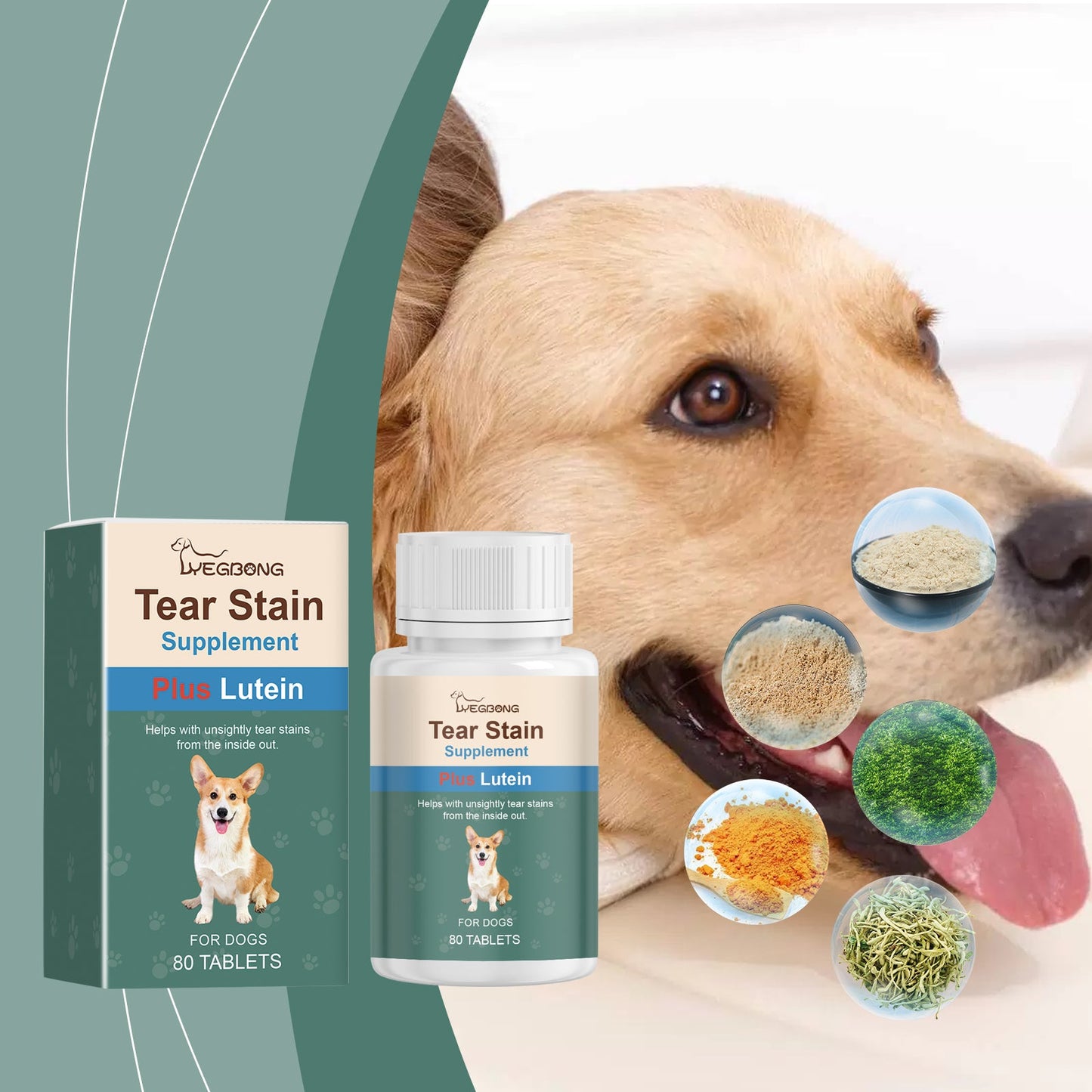 Tear-Stained Eye Care Tablet For Dogs To Gently Clean Tear-Stained Eye Stains For Pet Dogs