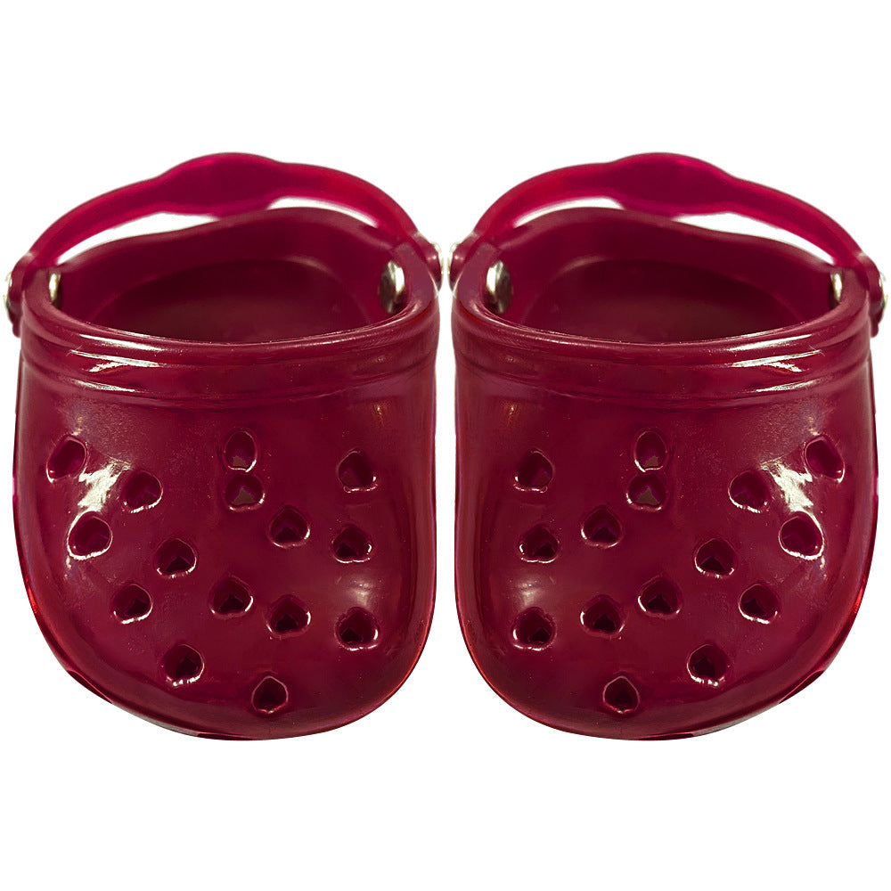 Heart Shaped Pet Dog Hole Shoes Silica Gel Wear-Resistant Breathable Slippers Dog Sandals Pet Decorations