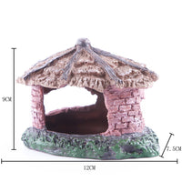 Water grass landscaping fish tank skull reptile pet shelter resin ornaments