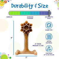 Honey Bone Dental Flower Tower - Indestructible Nylon Dog Chew Toy XL | USA