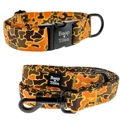 Dog Collar Leash Set Duck Camo Pattern 5.5 Oz 🦆