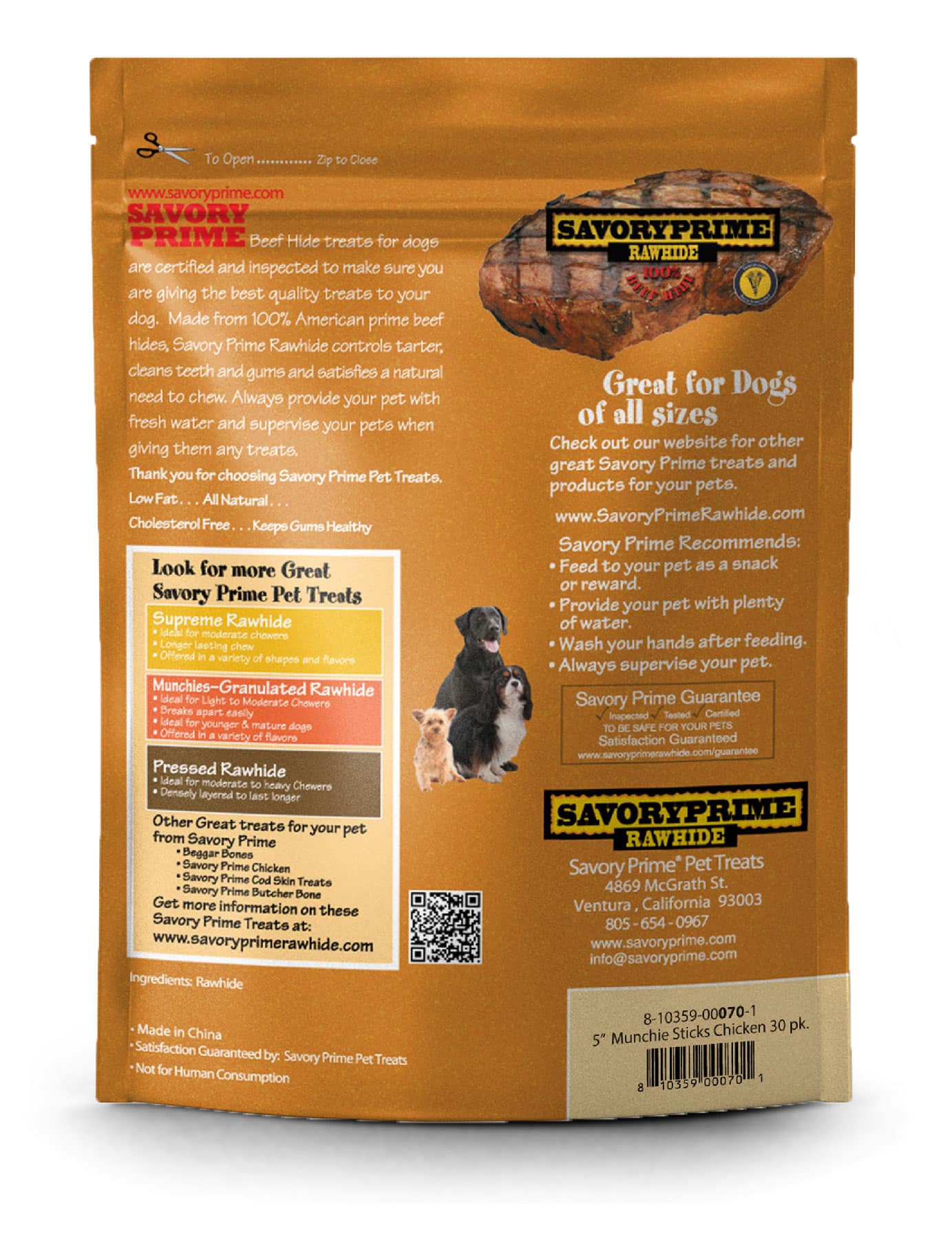 Savory Prime Munchie Sticks Chicken (5inch 30pk) - Dog chews - The Family Pet