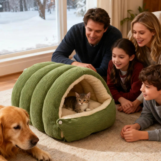 Winter Warm Pet Sleeping Nest Four Seasons Soft Cat Cave Bed for Cats & Small Dogs