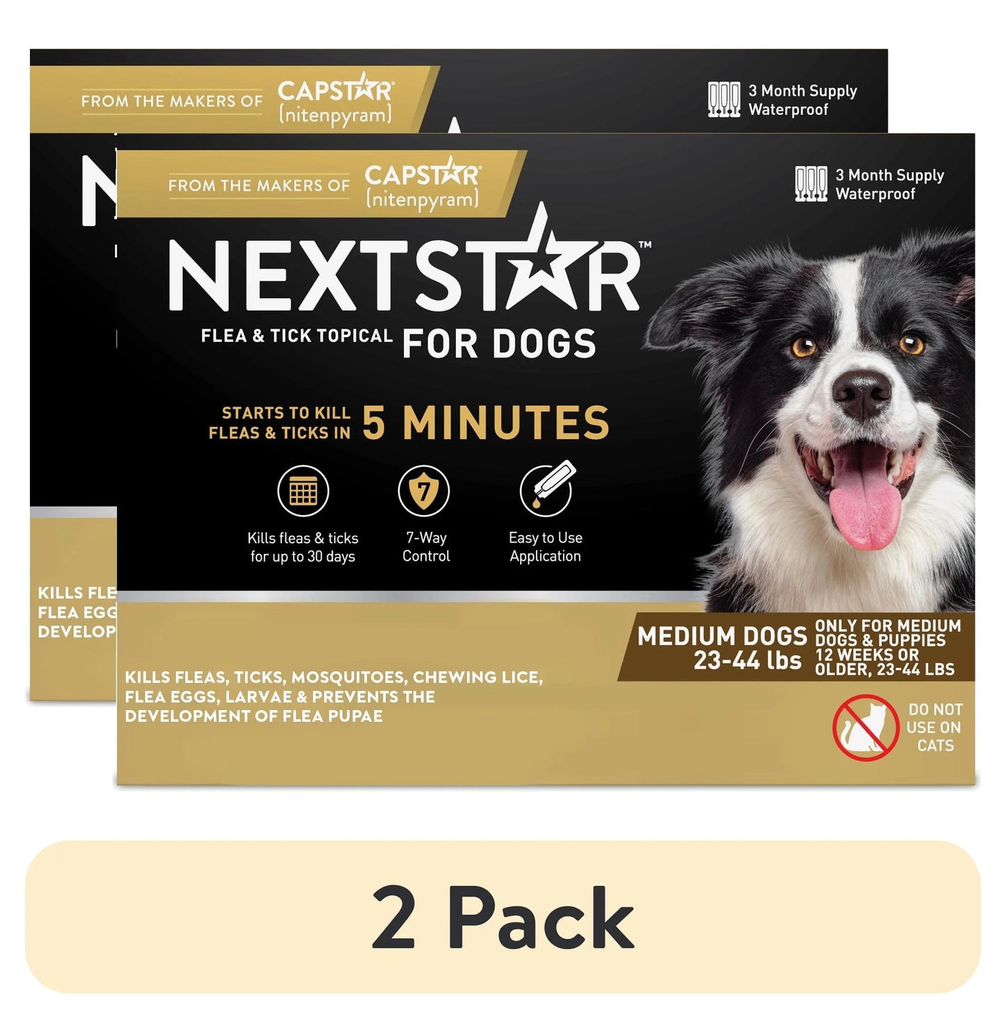 Ultimate 2-Pack Flea & Tick Defense for Dogs 23-44 Lbs - 3-Month Supply for Fast Relief