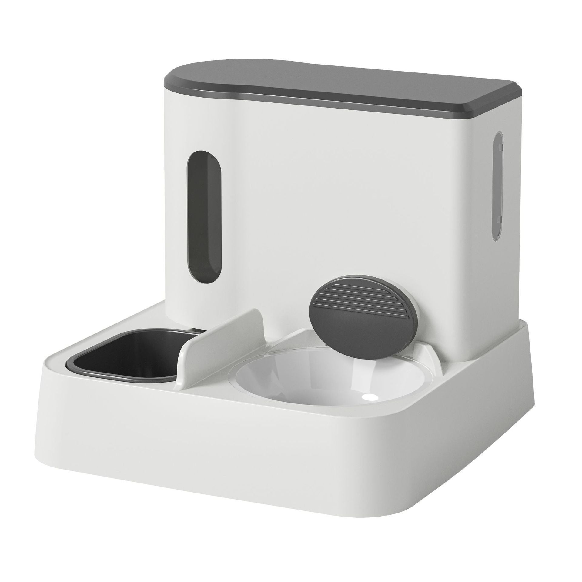 Purrfect Pet Kingdom Cat Automatic Pet Feeder Water Dispenser Integrated Double B (Upgraded Gray Electric cycle) - Premium Pet Bowls & Feeders