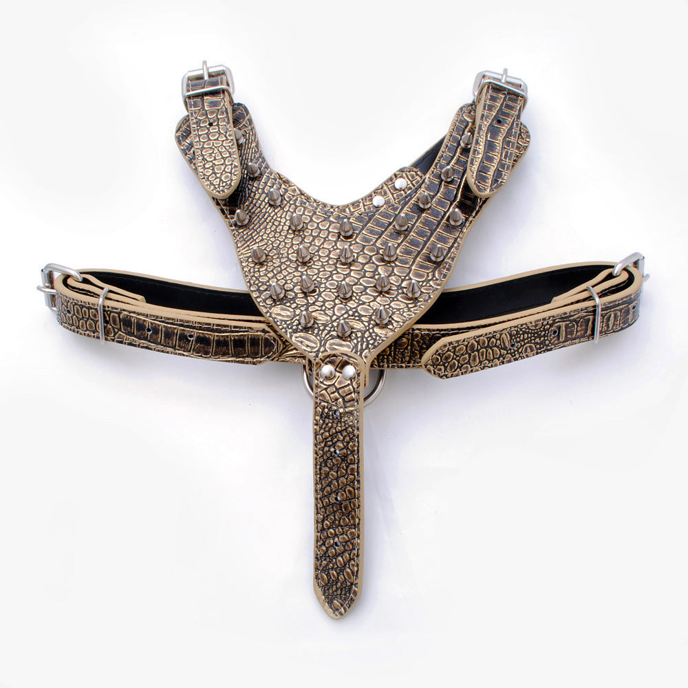 Large Dog Punk Style Rivet Chest Strap Explosion-proof Punch