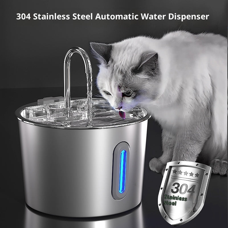 Pet Cat Stainless Steel Automatic Water Dispenser