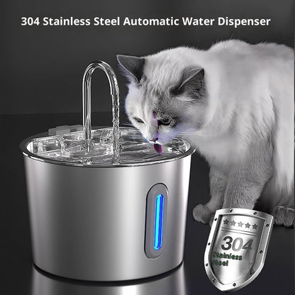 Pet Cat Stainless Steel Automatic Water Dispenser