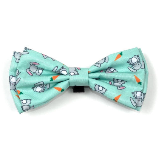 Bunnies & Carrots Mint Green Pet Bow Tie - 2 Sizes