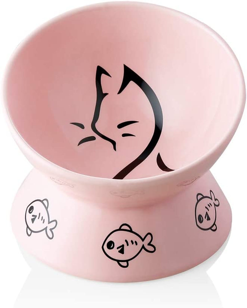 Cat Bowl Raised Elevated Dry Wet Food Ceramic 🐱