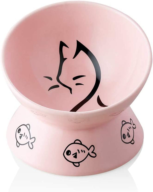 Cat Bowl Raised Elevated Dry Wet Food Ceramic 🐱