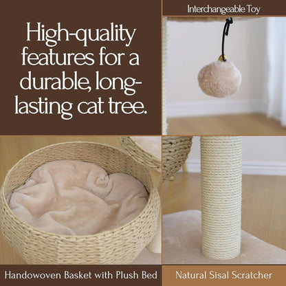 Eco-Friendly Cozy Cat Tree for Play and Rest by PetPals