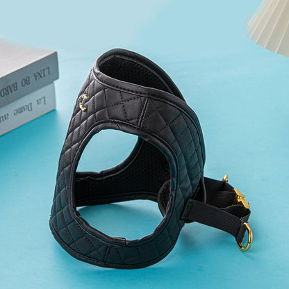 Leather Dog Chest And Back Traction Suit