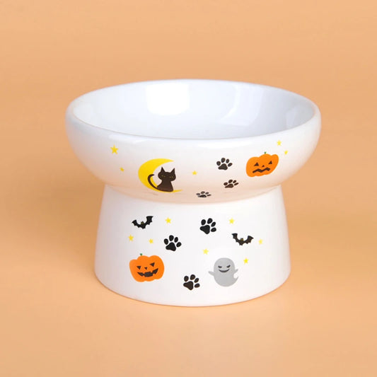 Lovely Cartoon Pet Feeder Bowl - High-Foot Ceramic Cuteness 🐾