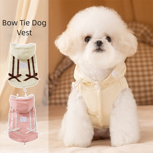 Winter Fleece Cat Clothes, Winter Bow Warm Down Jackets,