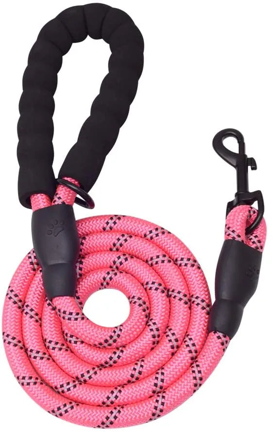 5 FT thick highly reflective red dog leash by Vibhsa, perfect for walks and training, priced at $11.99.