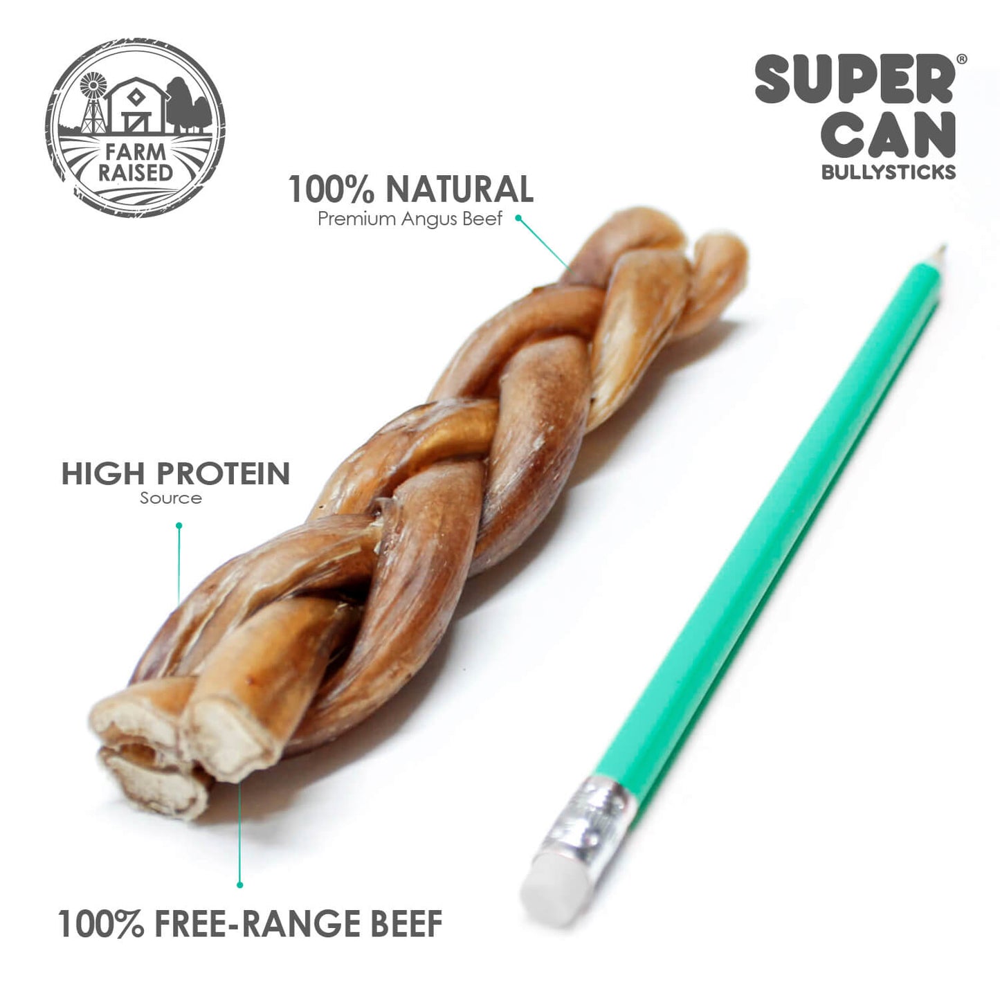 Dog Treats Braided Bully Sticks 6pk