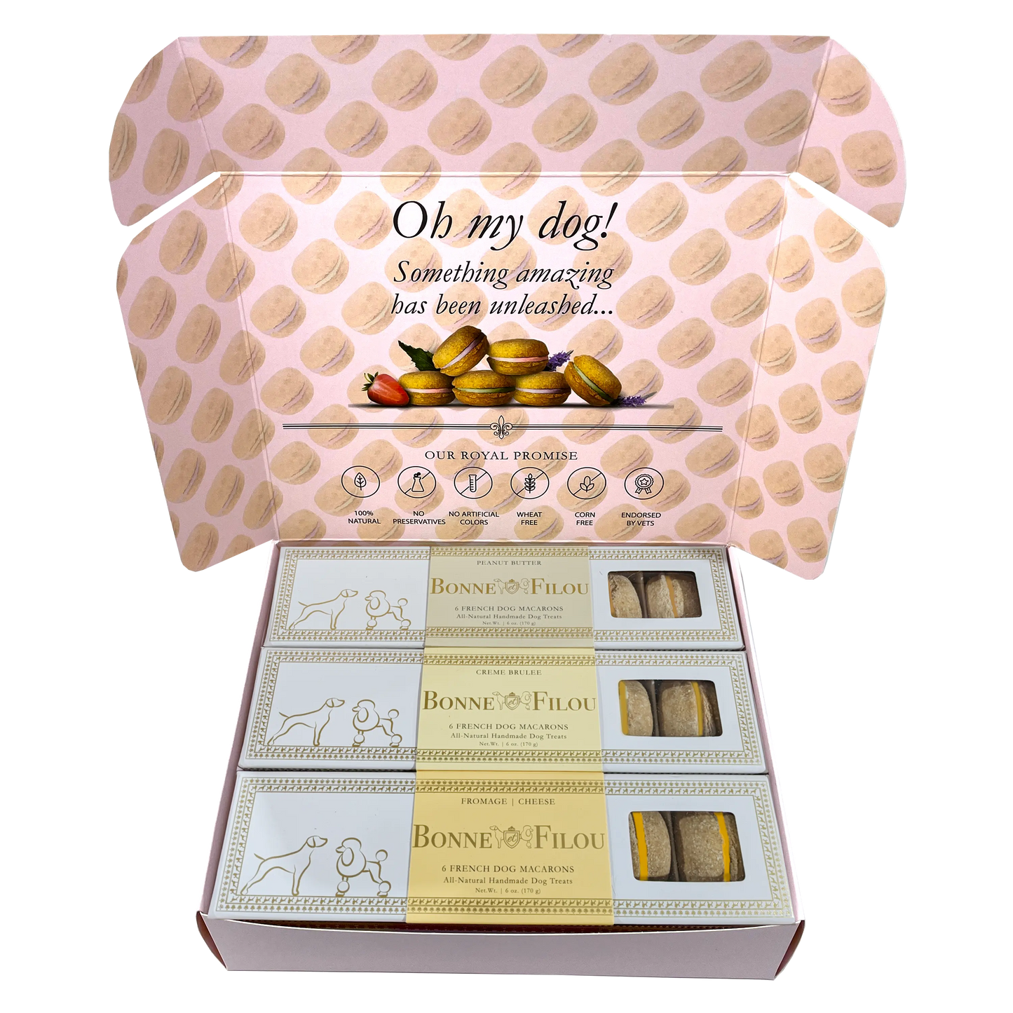 Dog Macaron Combo Gift Box (18 French Dog Macarons) | Purrfect