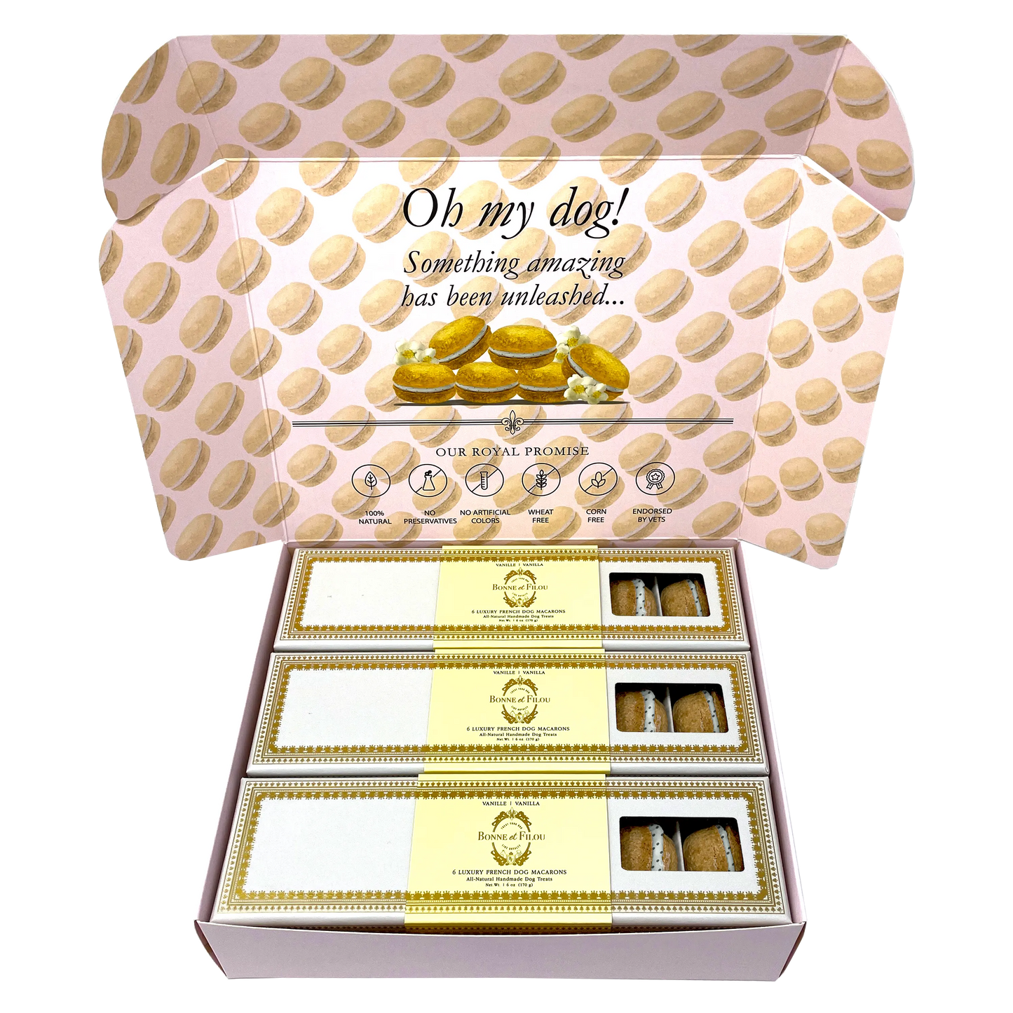 Dog Macaron Combo Gift Box (18 French Dog Macarons) | Purrfect