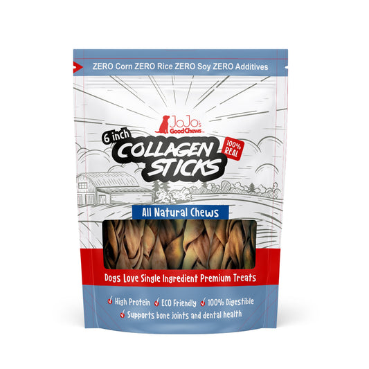 All-Natural Braided Collagen Stick Dog Treats, Supports
