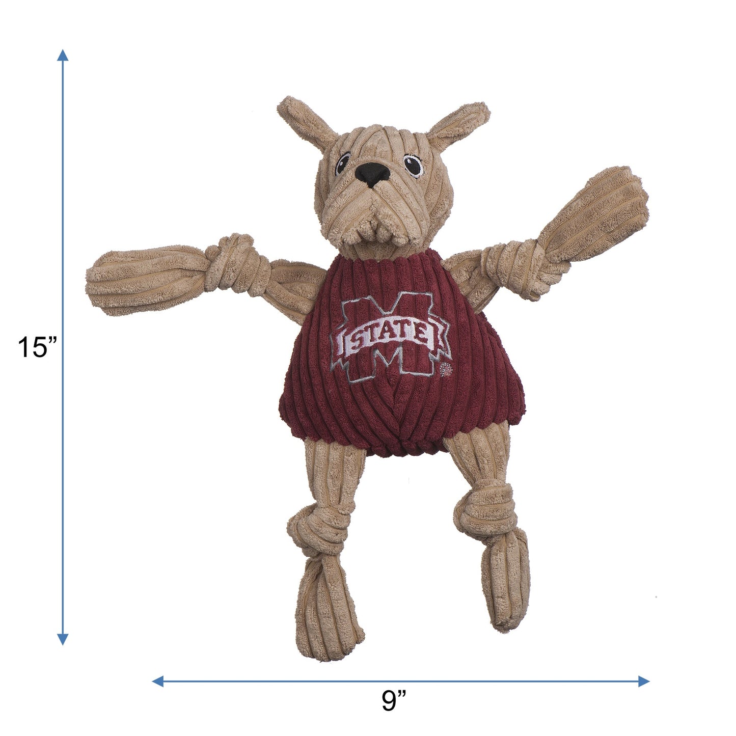 Dog Toy NCAA Mississippi State University Bully the Bulldog - lifestyle product image for dog toy