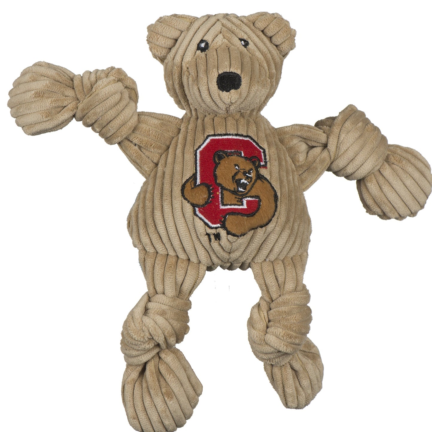 Dog Toy NCAA Cornell University Big Red Bear Knottie Plush - lifestyle product image for dog toy