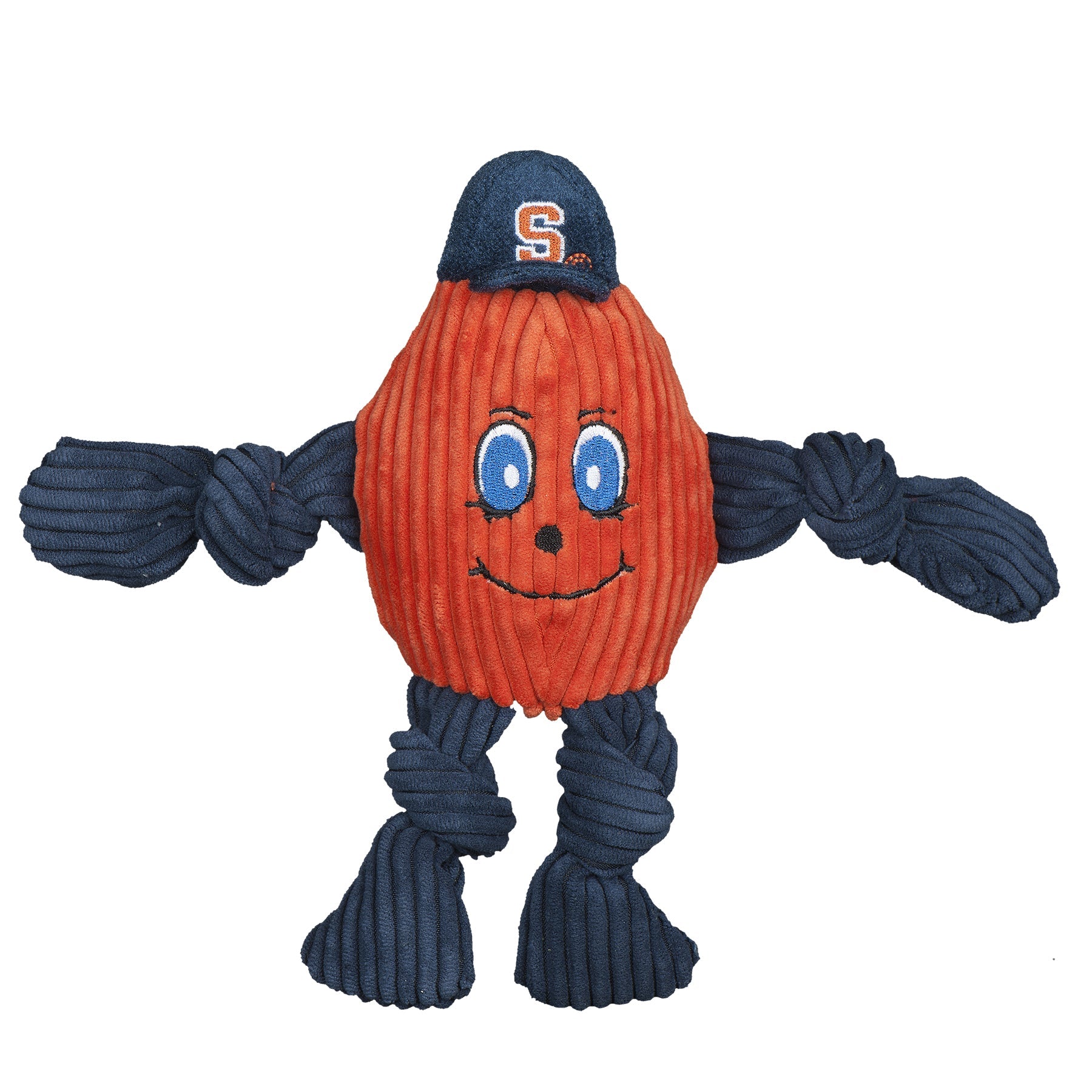 Dog Toy NCAA Syracuse University Otto the Orange Knottie - lifestyle product image for dog toy