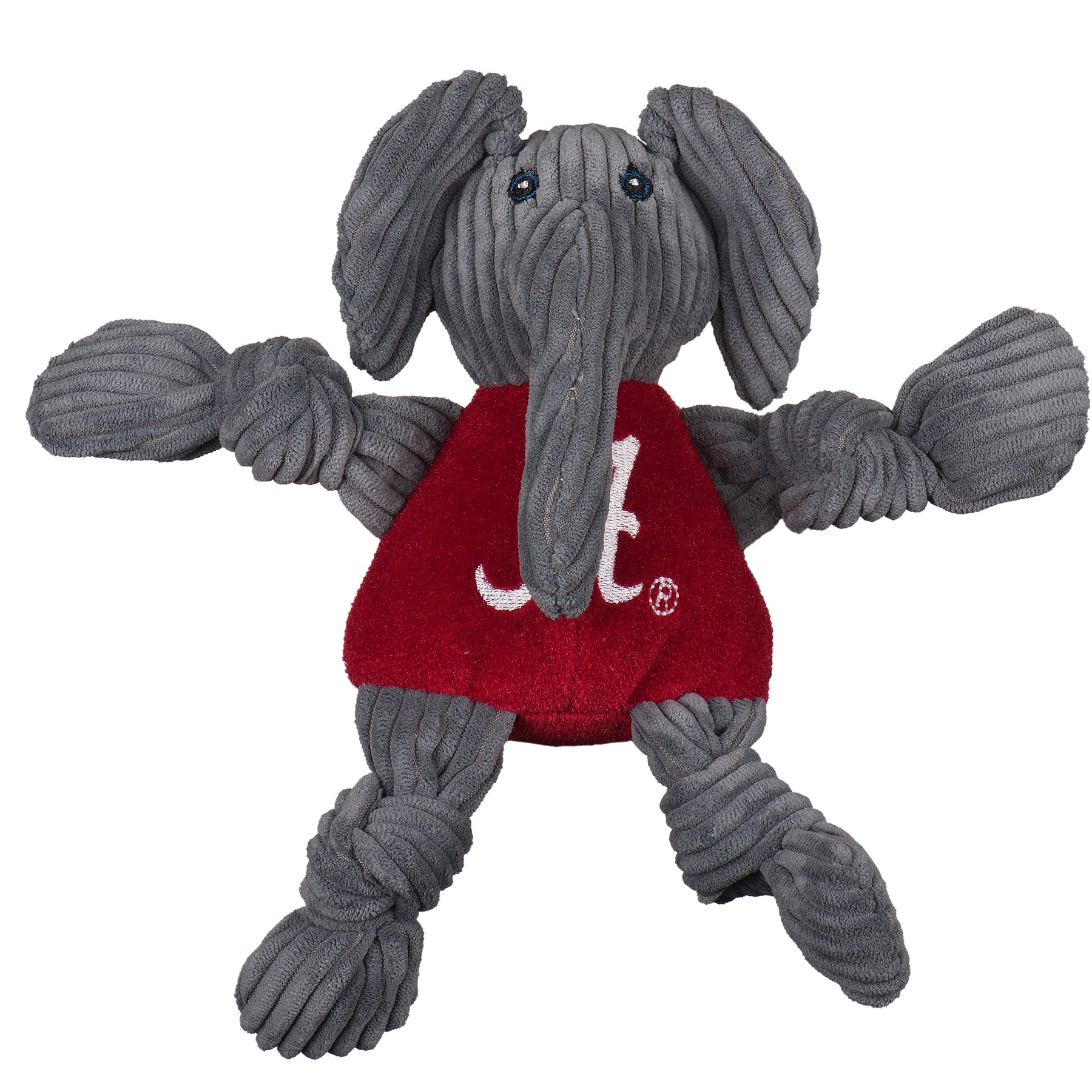 Dog Toy NCAA University of Alabama Big Al Mascot Knottie - lifestyle product image for dog toy