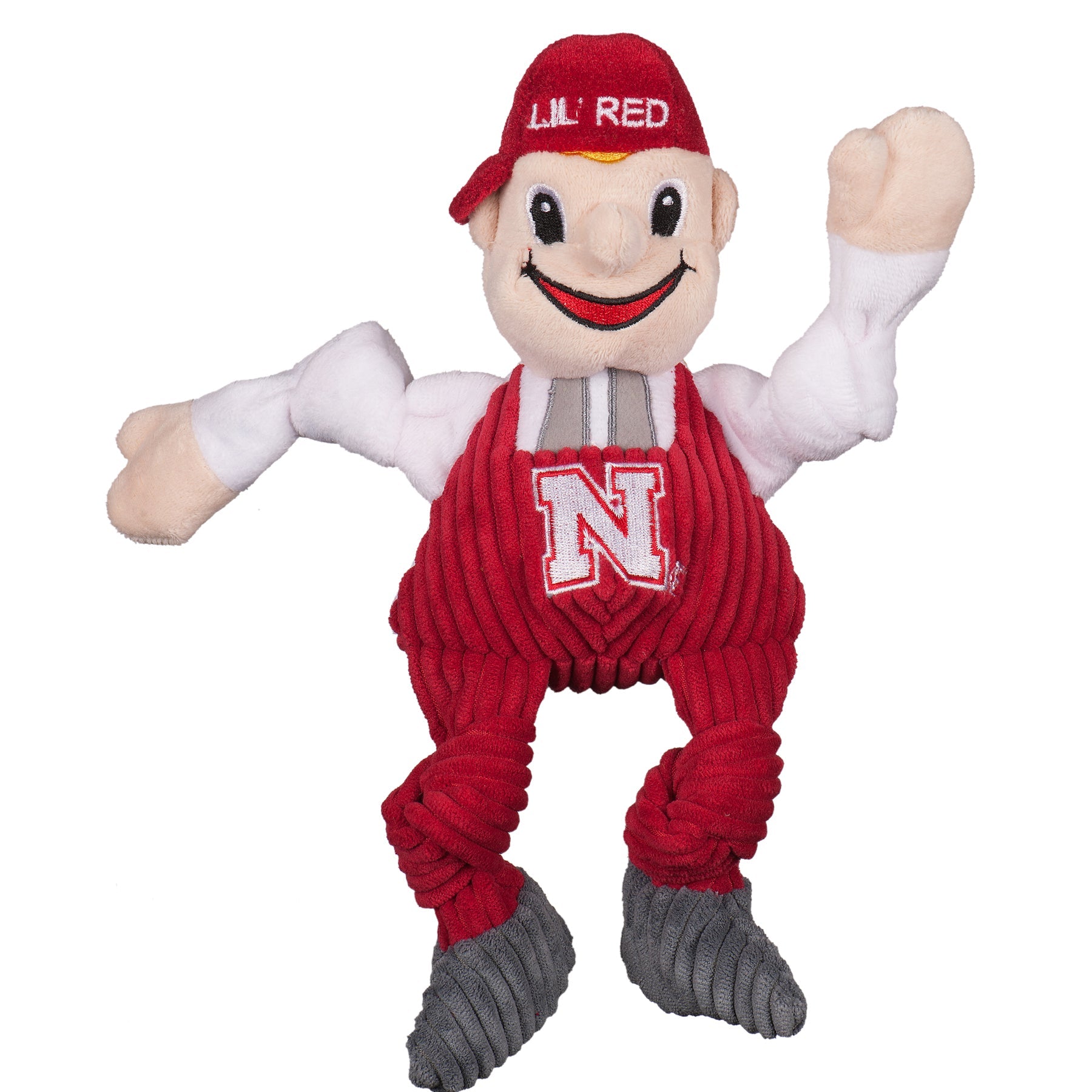 Dog Toy NCAA University of Nebraska Lil Red Knottie Plush - lifestyle product image for dog toy