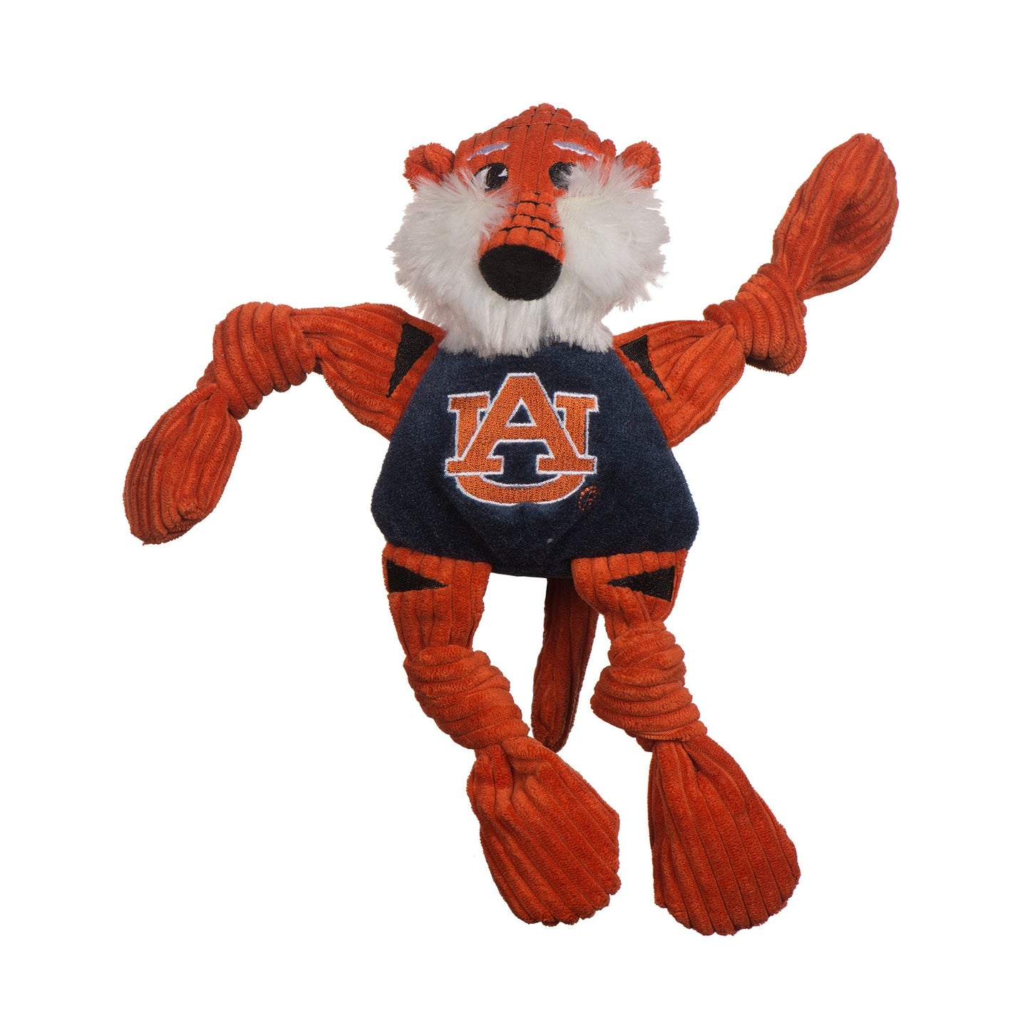 Dog Toy NCAA Auburn University Aubie the Tiger Knottie Plush - lifestyle product image for dog toy