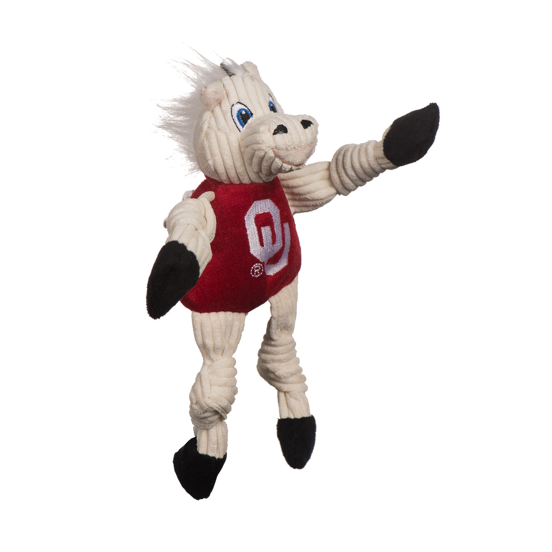 Dog Toy NCAA University of Oklahoma Sooner Knottie Plush Toy - lifestyle product image for dog toy
