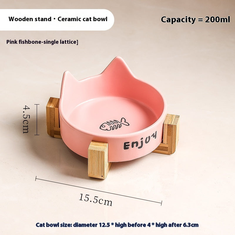 Elevated Wooden Cat Bowl Set: Healthy Posture Dining Station