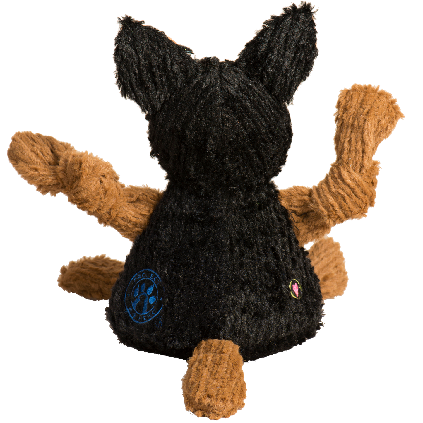 Dog Toy HuggleCause Project K-9 Hero K-9 Chief Knottie Plush - close up product image for dog toy