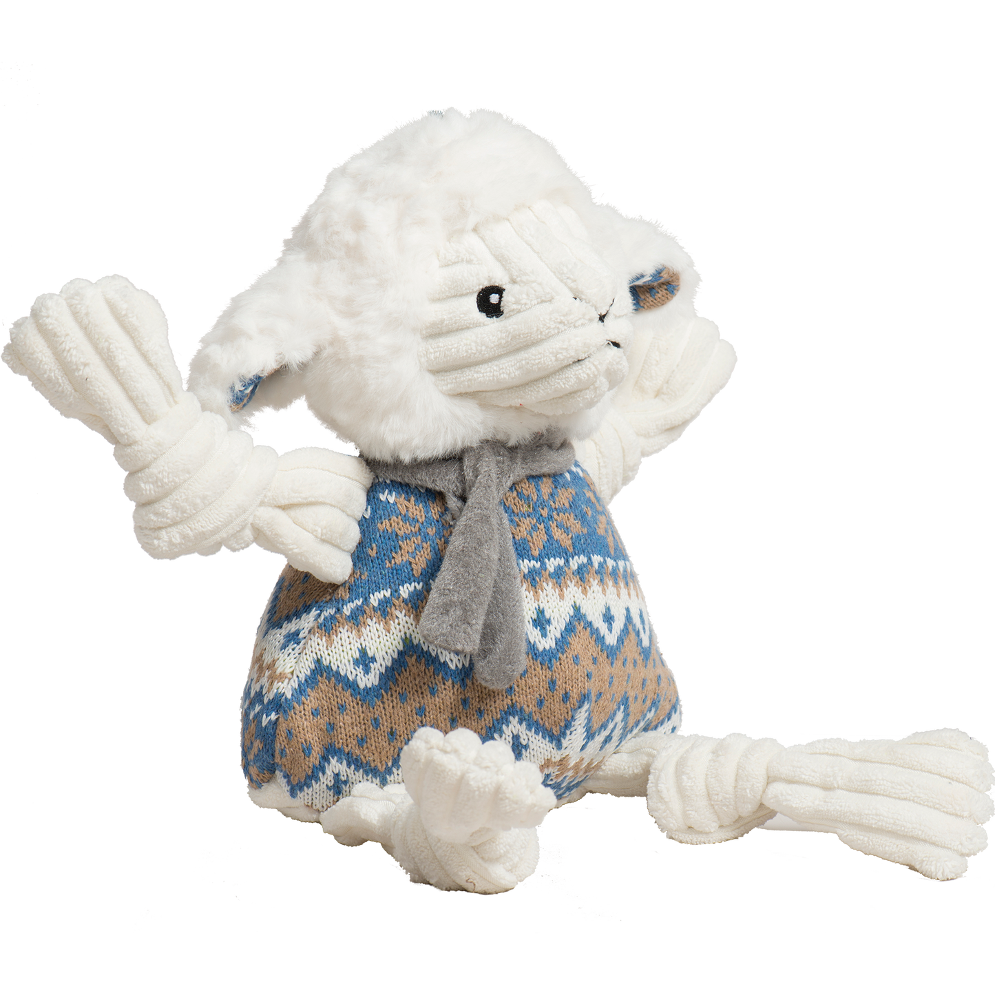 Dog Toy Leo Lamb Plush Toy Knottie for Daily Use for Comfort - close up product image for dog toy