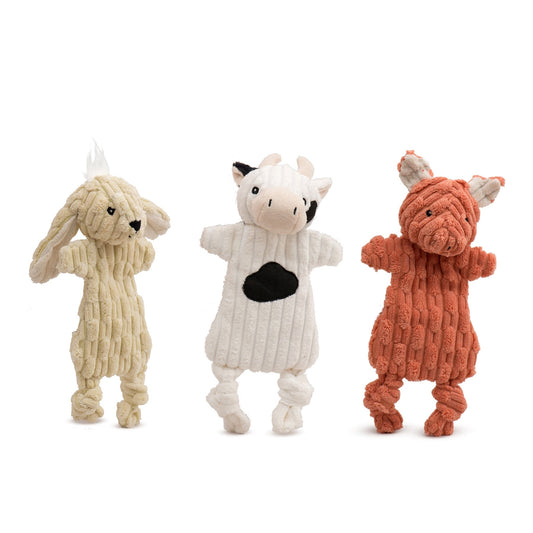 Barnyard HuggleFlatties™ Assorted Durable Plush Dog Toys